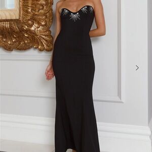 Hello Molly Black Strapless Maxi Dress
